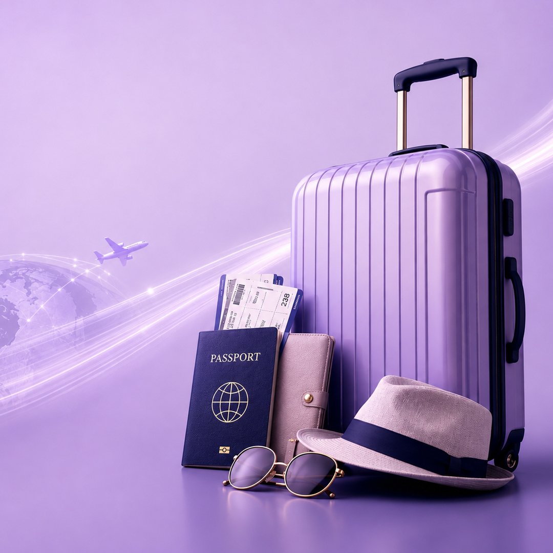 International traveler preparing for an overseas trip